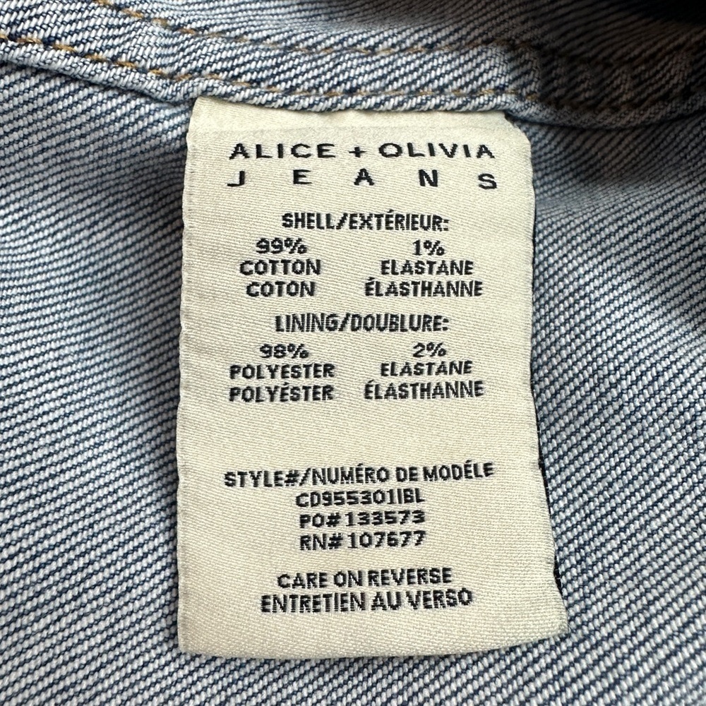Alice + Olivia Kendall Denim Halter Mini Dress Size 12 Ivy Blue Festival Western - Picture 9 of 15